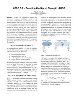 ATSC 3.0 – Boosting the Signal Strength - MISO