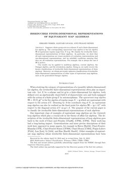 Irreducible Finite-Dimensional Representations of Equivariant Map Algebras