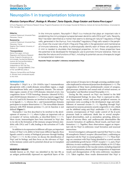 Neuropilin-1 in Transplantation Tolerance