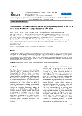 Distribution of the Bloom-Forming Diatom Didymosphenia Geminata in the Ebro River Basin (Northeast Spain) in the Period 2006-2009