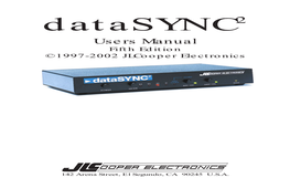 Datasync2 User Manual