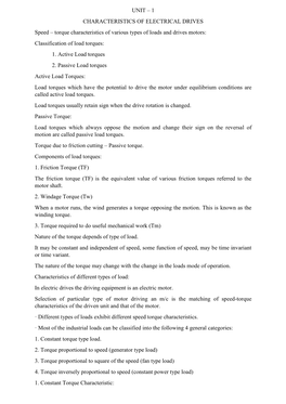 Torque Characteristics of Various Types of Loads and Drives Motors: Classification of Load Torques: 1