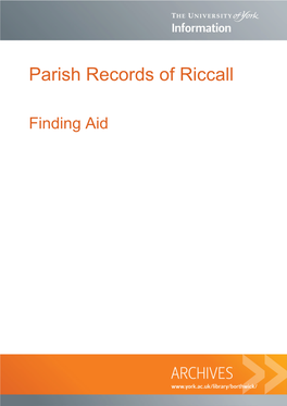 Parish Records of Riccall