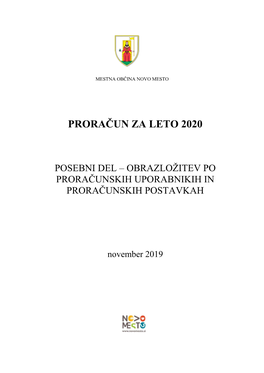 Proračun Za Leto 2020