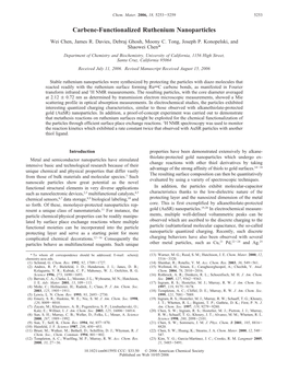 Carbene-Functionalized Ruthenium Nanoparticles