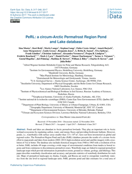 A Circum-Arctic Permafrost Region Pond and Lake Database