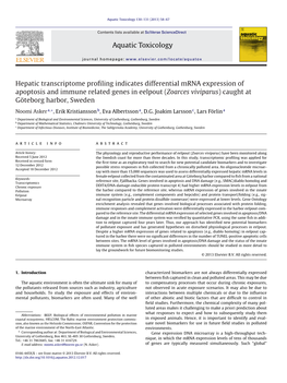 Hepatic Transcriptome Profiling Indicates