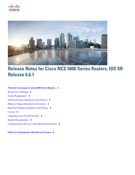 Release Notes for Cisco NCS 5000 Series Routers, IOS XR Release 6.6.1