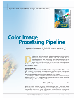 Color Image Processing Pipeline [A General Survey of Digital Still Camera Processing]