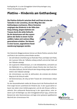 Piottino-Rundwanderung (TI) Piottino – Hindernis Am Gotthardweg