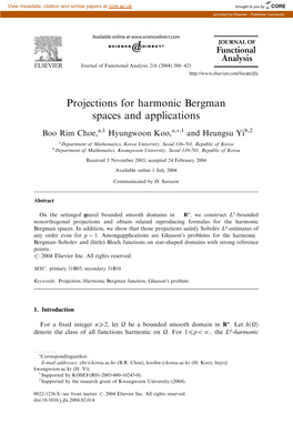 Projections for Harmonic Bergman Spaces and Applications