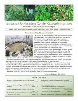 Volume 25, No. 4 Southeastern Conifer