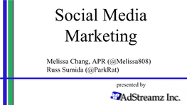 Social Media Marketing Presentation