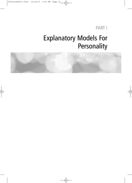 Explanatory Models for Personality 9781412946513-Ch01 12/14/07 3:52 PM Page 32 9781412946513-Ch01 12/14/07 3:52 PM Page 33