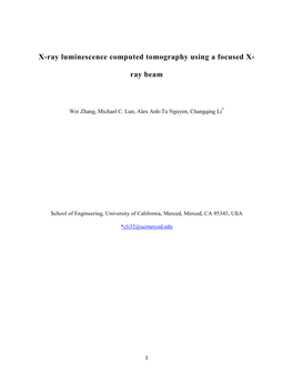 X-Ray Luminescence Computed Tomography Using a Focused X- Ray