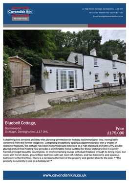 Bluebell Cottage, Bontnewydd, Price St Asaph, Denbighshire LL17 0HL £175,000