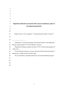 Rapid Diversification Associated with a Macroevolutionary Pulse Of