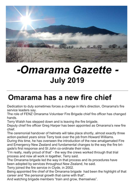 Omarama Gazette July 3, 2019.Pub