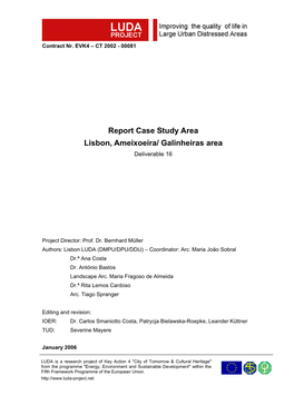 Report Case Study Area Lisbon, Ameixoeira/ Galinheiras Area Deliverable 16