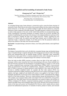 Simplified and Fast Modeling of Automotive Body Frame