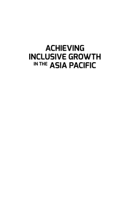 Achieving Inclusive Growth in the Asia Pacific