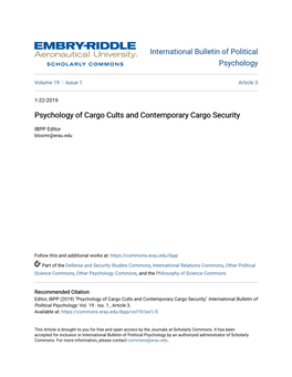 Psychology of Cargo Cults and Contemporary Cargo Security