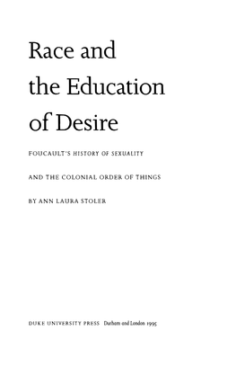 Race and the Education of Desire