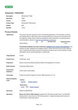 Datasheet: VMA00296 Product Details