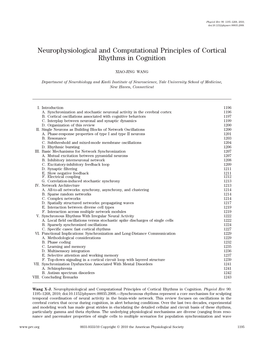 Neurophysiological and Computational Principles of Cortical Rhythms in Cognition