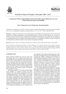 Chubarenko, B., Chubarenko, I., Baudler, H. Comparison of Darss-Zingst Bodden Chain and Vistula Lagoon