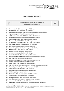 Landeshauptmann Markus Wallner – Vorarlberger Volkspartei