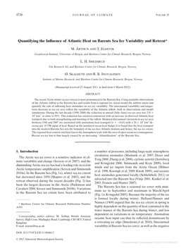 Quantifying the Influence of Atlantic Heat on Barents