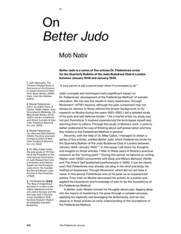 On Better Judo
