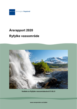 Årsrapport 2020 Ryfylke Vassområde