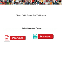 Direct Debit Dates for Tv Licence