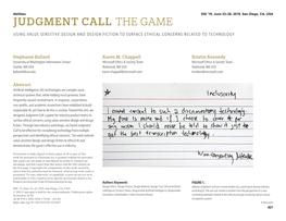 Judgment Call the Game