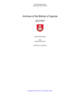 Archives of the Bishop of Uganda