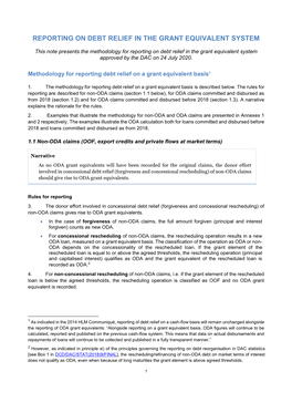 Reporting on Debt Relief in the Grant Equivalent System