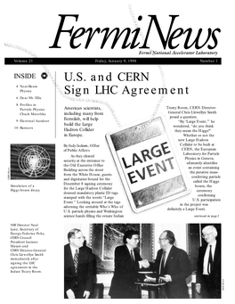 U.S. and CERN Sign LHC Agreement