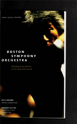 Boston Symphony Orchestra Concert Programs, Season 121, 2001-2002