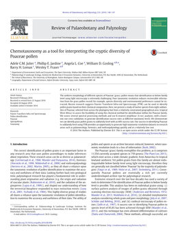 Chemotaxonomy As a Tool for Interpreting the Cryptic Diversity of Poaceae Pollen