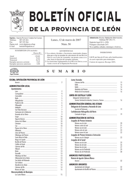 Boletín Oficial De La Provincia De León