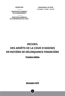 Recueil Des Arrêts De La Cour D'assises En Matière