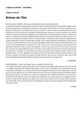 Bréves De L'est