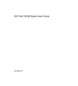 SGI® Altix® XE320 System User's Guide