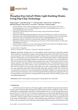 Phosphor-Free Ingan White Light Emitting Diodes Using Flip-Chip Technology