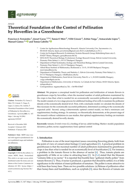 Theoretical Foundation of the Control of Pollination by Hoverflies