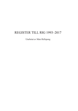 Register Till Rig 1993–2017