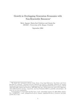 Growth in Overlapping Generation Economies with Non-Renewable Resources∗