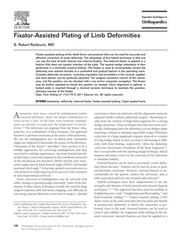 Fixator-Assisted Plating of Limb Deformities